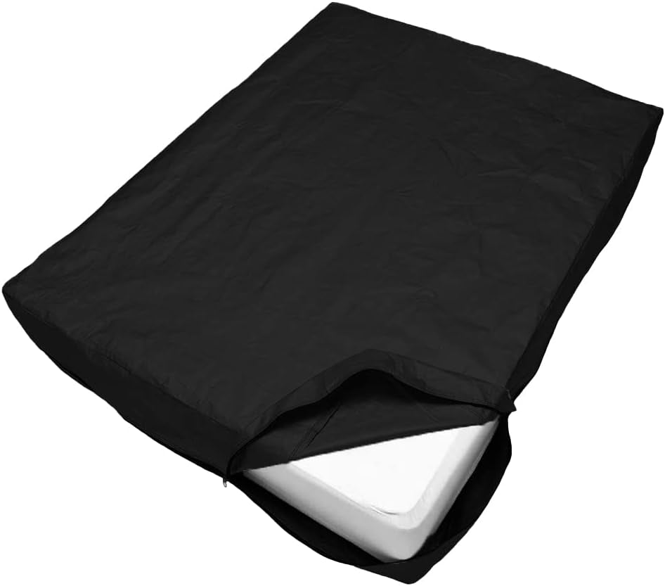 Mattress Bag for Moving and Storage Waterproof Reusable Mattress Cover with Handle for Moving Mattress Storage Bag Fit for Twin Queen King Size (Black, King)
