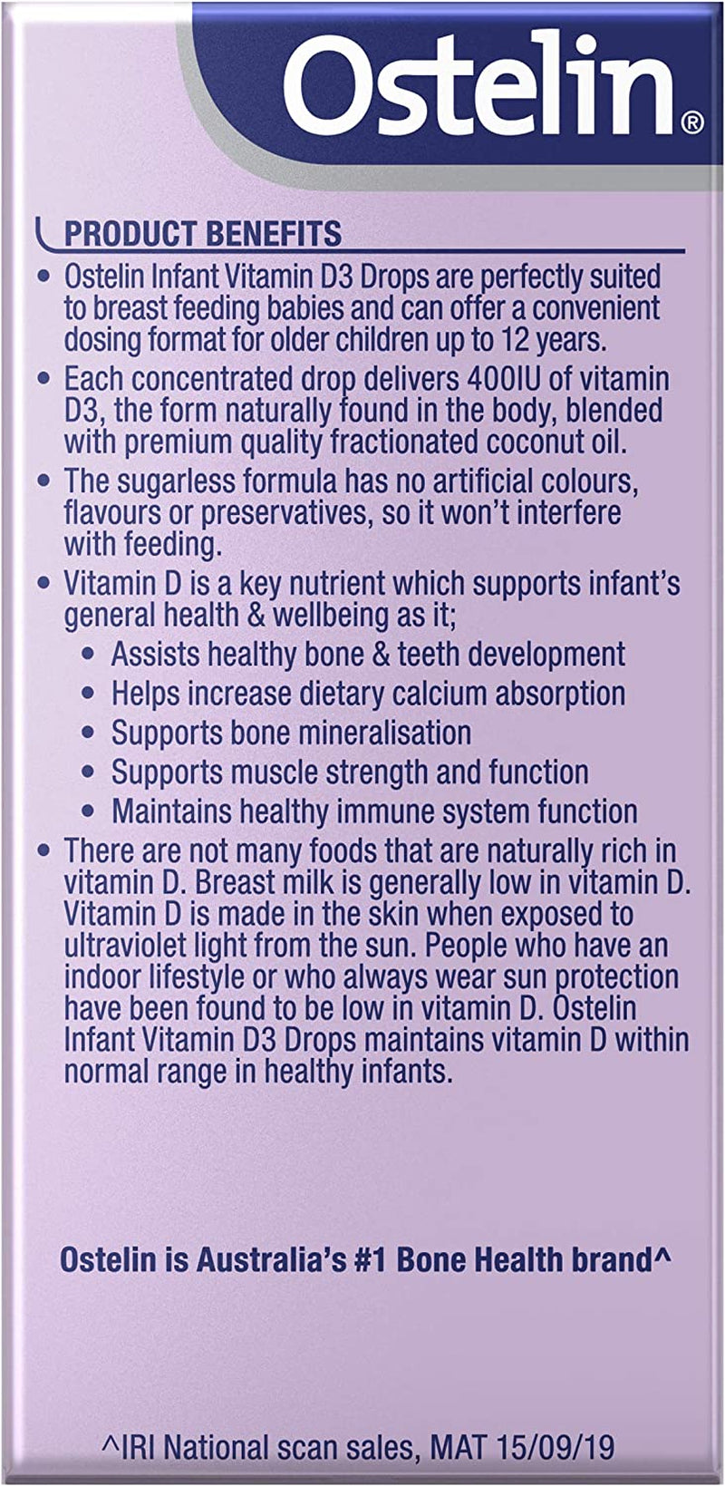 Vitamin D Infant Drops - D3 for Kids Bone Health + Immune Support - 2.4Ml