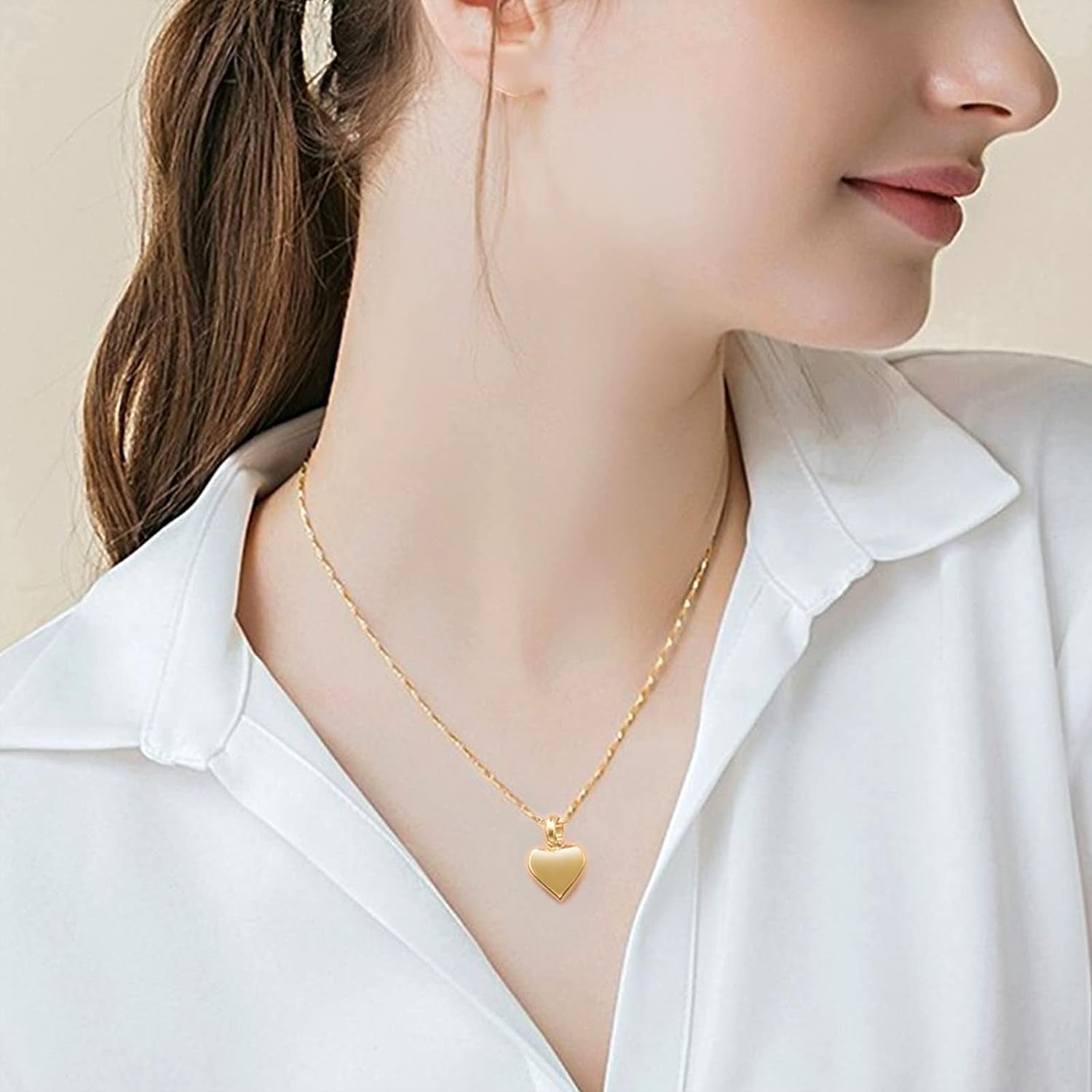 Small Heart Cremation Urn Necklace for Ashes Stainless Steel Memorial Ash Pendant Keepsake Jewelry