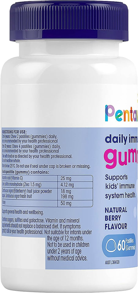 Kids Daily Immune Support 60 Gummies, Natural Berry
