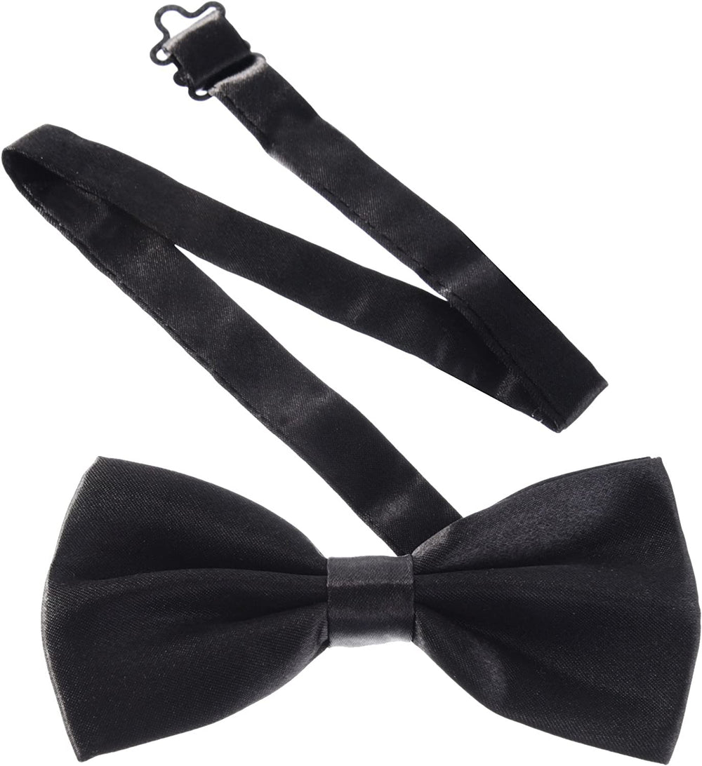 Men'S Pre-Tied Bow Ties Tux Bowtie Adjustable Formal Neck Bowtie for Parties (Black)