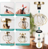 Modern Crystal Ceiling Light Fixture- Industrial Mini Semi Flush Mount Ceiling Lighting LED Crystal Chandeliers Fitting for Kitchen Hallway Dining Rooms Living Room - Gold