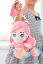 Load image into Gallery viewer, Mermaid Little Girls Handbag, Girls Small Backpack, Girls Crossbody Bag (Pink)
