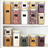 Pantry Storage Containers Set of 8, Airtight Food Storage Container, Clear Plastic Kitchen Canisters with Lids, Stackable Kitchen Space Saving Organiser for Flour, Sugar,Snack - Clear