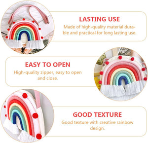 Zipper Wallet Kids Toddler Purse Rainbow Handbag Creative Crossbody Bag Hanging Decor Kids Purse