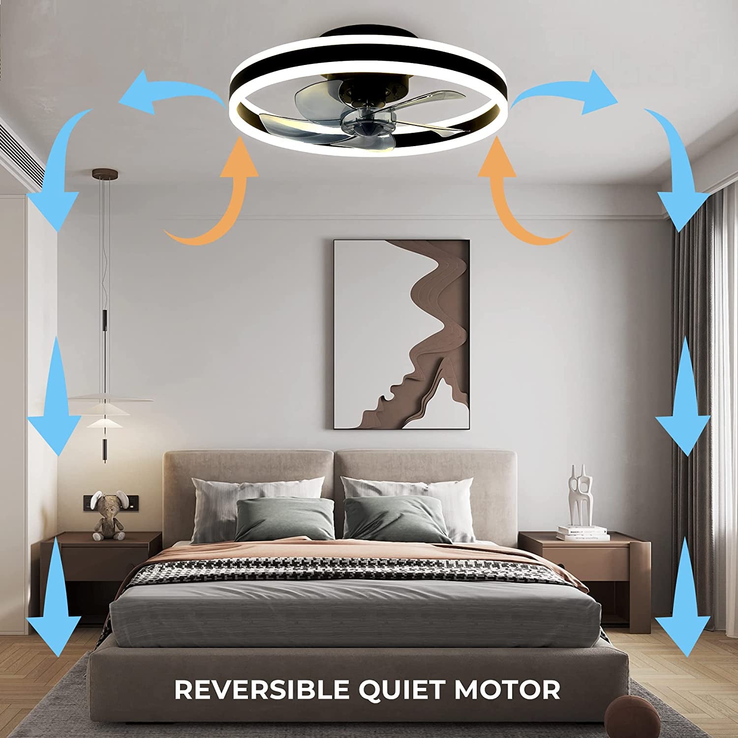 Smart Ceiling Fans with Lights Compatible with Alexa and Google Assist ...