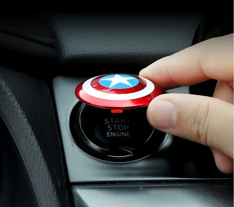Marvel Captain America Car One-button Start Button Decorative Protective Cover Stickers Ignition Device Switch Decorative pattanaustralia