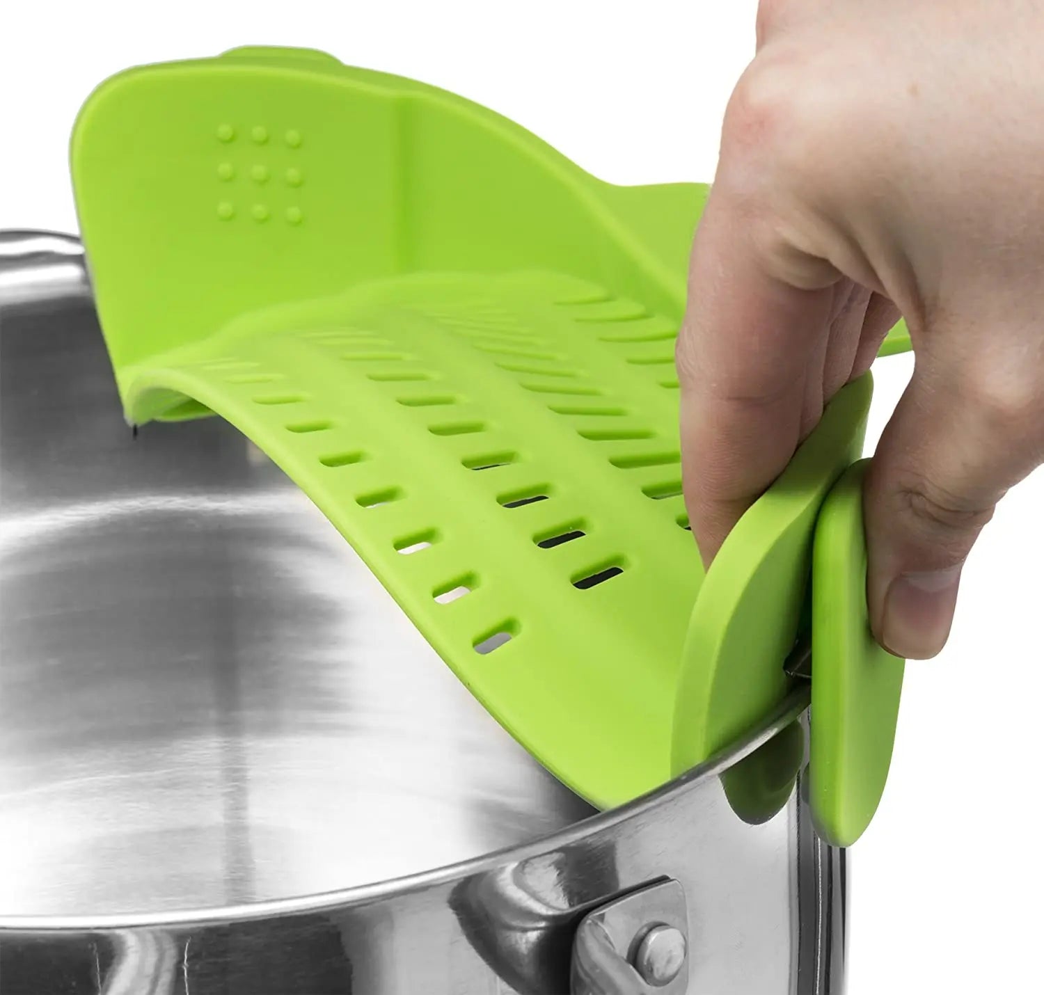 Kitchen Gizmo Snap 'N Strain Strainer, Clip On Silicone Colander, Fits All Pots and Bowls - Lime Green pattanaustralia