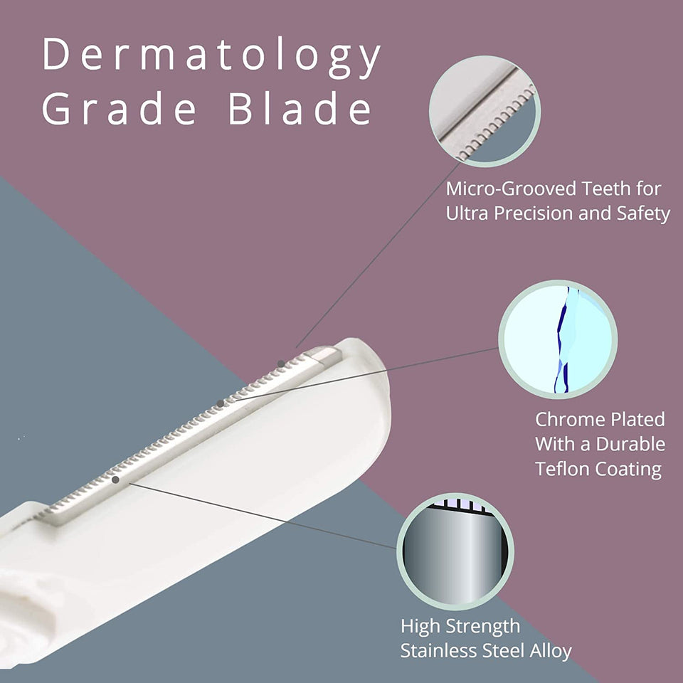 Dermaplaning Tool (9 Count) - Practical Eyebrow, Face and Peach Fuzz Hair Removal Razors for Women (9 Count) – Helps Exfoliate and Smooth the Skin - Easy to Use Dermaplane Blades for a Flawless Look
