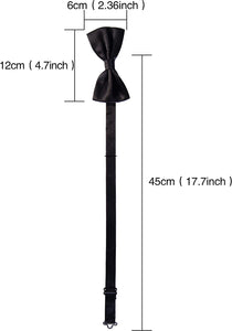 Men'S Pre-Tied Bow Ties Tux Bowtie Adjustable Formal Neck Bowtie for Parties (Black)