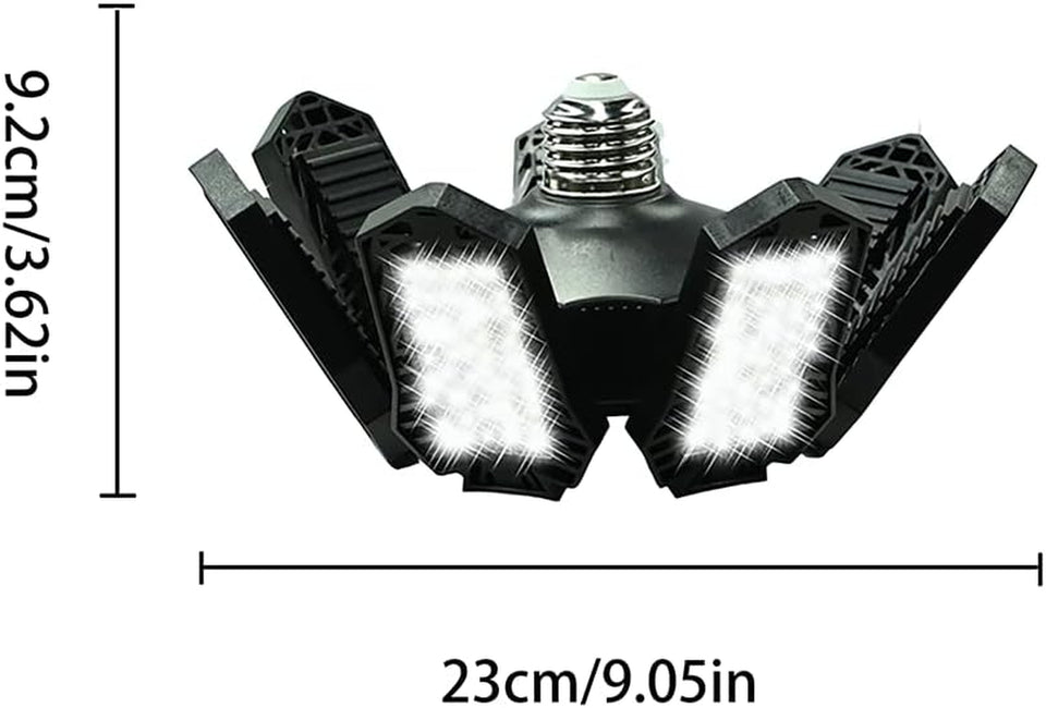 Garage Light, 120W 2100Lumens 6500K Deformable LED Garage Light, 7 Leaves High Light Transmittance & Efficient Heat Dissipation Garage Lights Ceiling LED for Garages, Warehouses, Basements (1 PC)