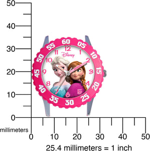 Kids' Frozen Stainless Steel Analog Quartz Watch with Nylon Strap