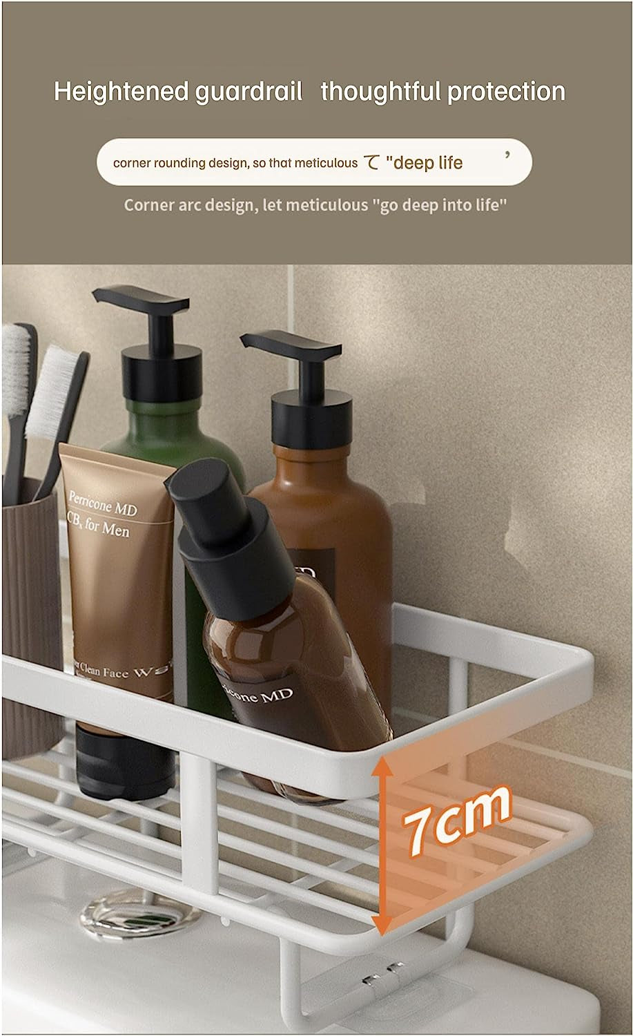 Over the Toilet Storage,1-Tier Bathroom Organizer Shelves, Multifunctional Toilet Rack,No Drilling Space Saver with Wall Mounting Design (White, 1 Tier)