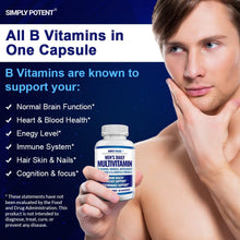 Load image into Gallery viewer, Daily Multivitamin for Men, 35 Vitamin, Mineral &amp; Antioxidant Blend Supplement with Vitamins C, B-Complex &amp; Saw Palmetto for Immune System, Energy, Focus &amp; Prostate Health, Capsules 60
