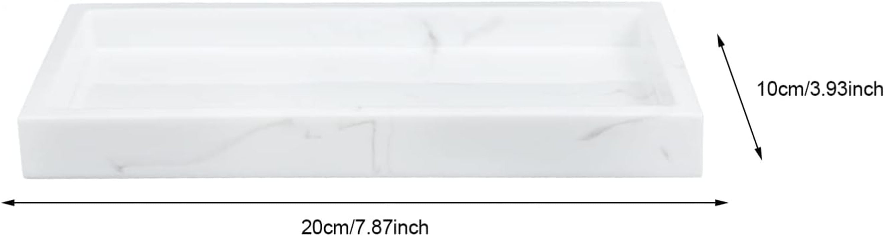 White Serving Tray Bathroom Toiletries Tray Resin Jewelry Storage Tray Marble Pattern Storage Tray Bathroom Toiletries Tray Sundries Storage Tray White Vanity Table