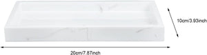 White Serving Tray Bathroom Toiletries Tray Resin Jewelry Storage Tray Marble Pattern Storage Tray Bathroom Toiletries Tray Sundries Storage Tray White Vanity Table