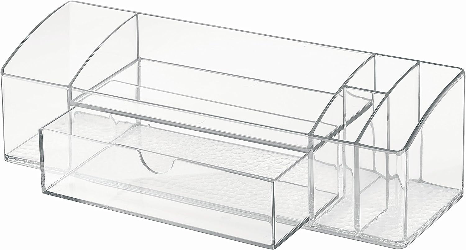 Interdesign Med+ - Makeup and Medicine Cabinet Drawer Caddy Organizer - Clear - 12 X 3 X 3.5 Inches