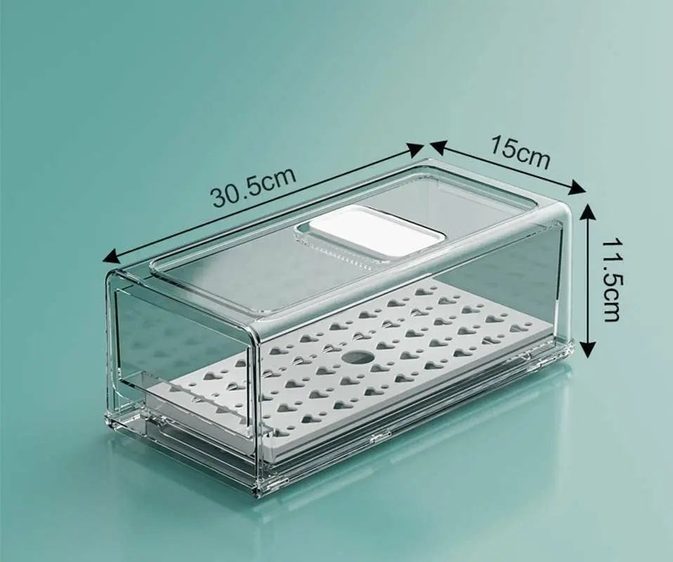 Fridge Containers Food Storage Drawer Organiser Stackable Kitchen Pantry Cabinet (M)