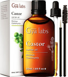 Organic Castor Oil for Eyelashes and Eyebrows - Cold Pressed Cosmetics Castor Oil for Hair Growth, Eyelash & Eyebrow - Unrefined Carrier Oil for Skin (50Ml + Eyelash Kit)