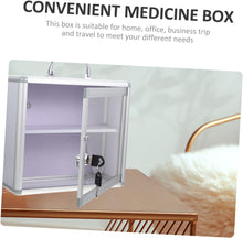 Load image into Gallery viewer, Medication Storage Case 1 Set Multi-Layer Medicine Box with Lock Office Accessories Car Lock Box Emergency Storage Box Locking Storage Box Wall-Mounted Locking Box Handle
