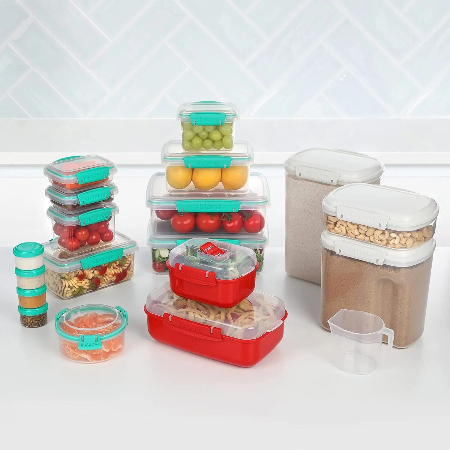 82009 Kitchen Storage Solutions Starter Pack, 18 Food and Kitchen Storage Containers with Lids, Lunch Boxes, Meal Prep Containers, Pantry Storage, Microwave Steamers and More, Bpa-Free