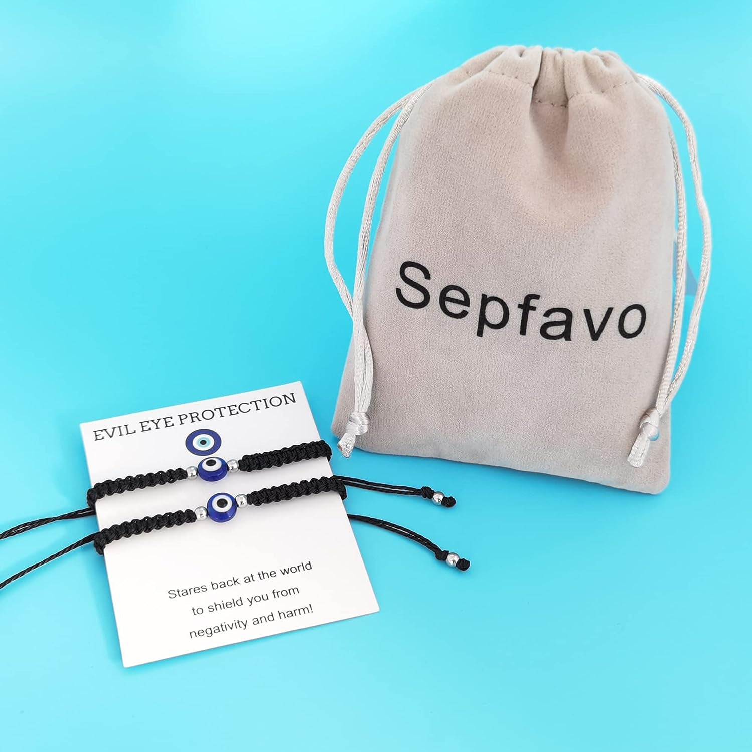 2 Pcs Evil Eye Bracelets for Women, Protection Bracelet for Men Kids, Negative Energy Evil Eye Jewelry Nazar Bracelet, Red String Bracelet for Protection