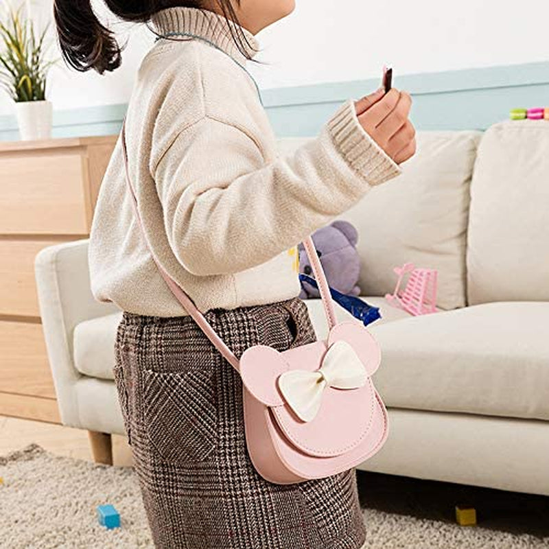 Little Mouse Ear Bow Crossbody Purse,Pu Shoulder Handbag for Kids Girls Toddlers