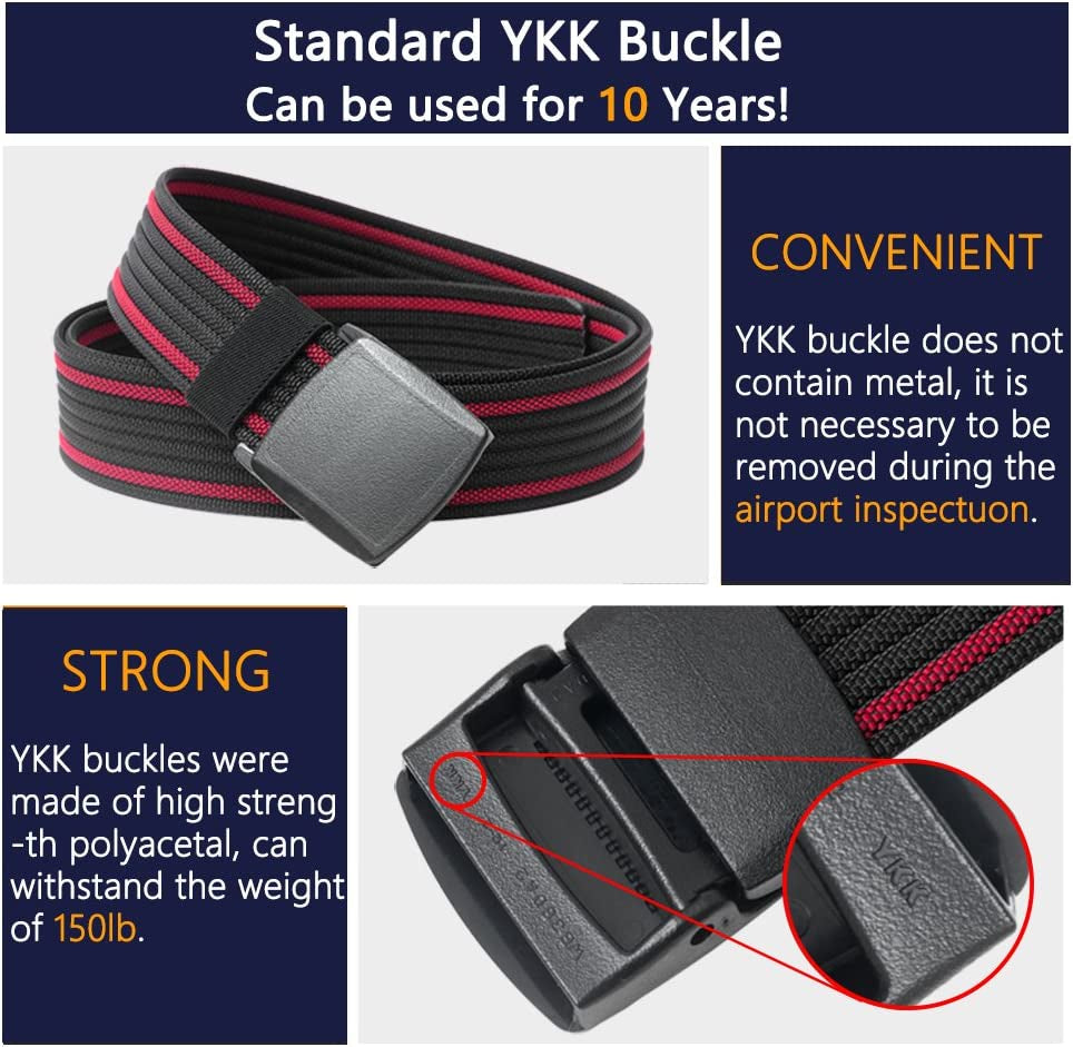 Men'S Nylon Belt, Military Tactical Belt with YKK Plastic Buckle, Durable Breathable Canvas Belt for Work Outdoor Cycling Hiking Skiing,Adjustable for Pants Size below 46Inches[53"Long1.5"Wide]