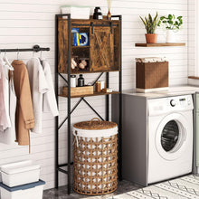 Load image into Gallery viewer, over the Toilet Storage Cabinet, 4-Tier Bathroom Space-Saver Rack over Toilet, Toilet Organizer Rack with with Cupboard and Adjustable Shelf, Easy Assembly, Rustic Brown TRHR0201
