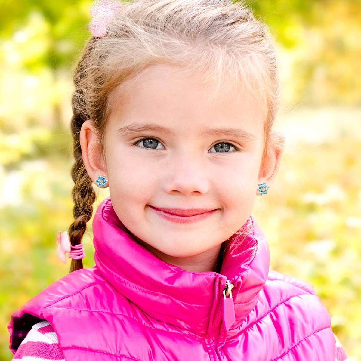 Hypoallergenic Kids Stud Earrings 925 Sterling Silver Gifts for Little Girls (Nickel Free)