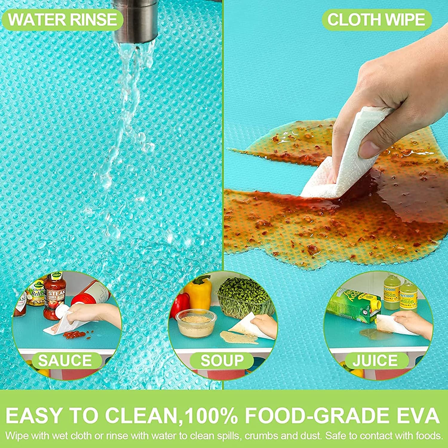 12 PCS Refrigerator Liners Mats Washable Mats Liner Waterproof Oilproof Fridge Liners for Shelves, Cover Pads for Freezer Glass Shelf Cupboard Cabinet Drawer 29CM*45CM (3 Color Mixed)