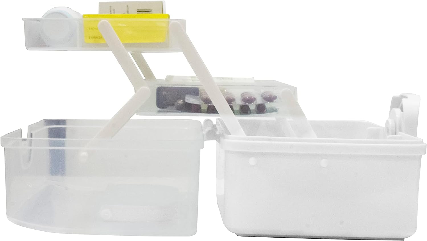 3 Layer Medicine Organizer Box First Aid Health Emergency Storage Box Large Capacity Medicine Storage Bins with Lid (White)