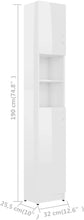 Load image into Gallery viewer, Bathroom Cabinet Home Laundry Room Rack Washroom Organiser Cupboard Storage Cabinet Furniture High Gloss White Engineered Wood
