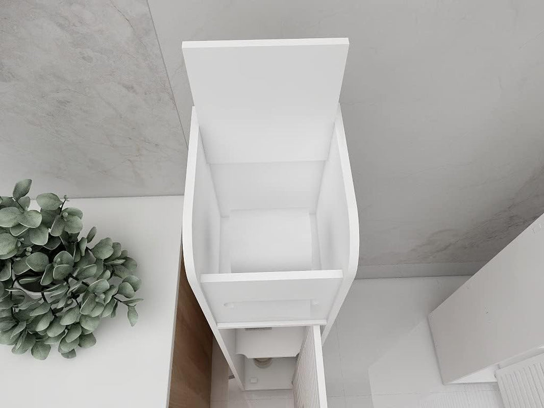 80CM Bathroom Storage Utility Cabinet Stand Tissue Holder White Waterproof