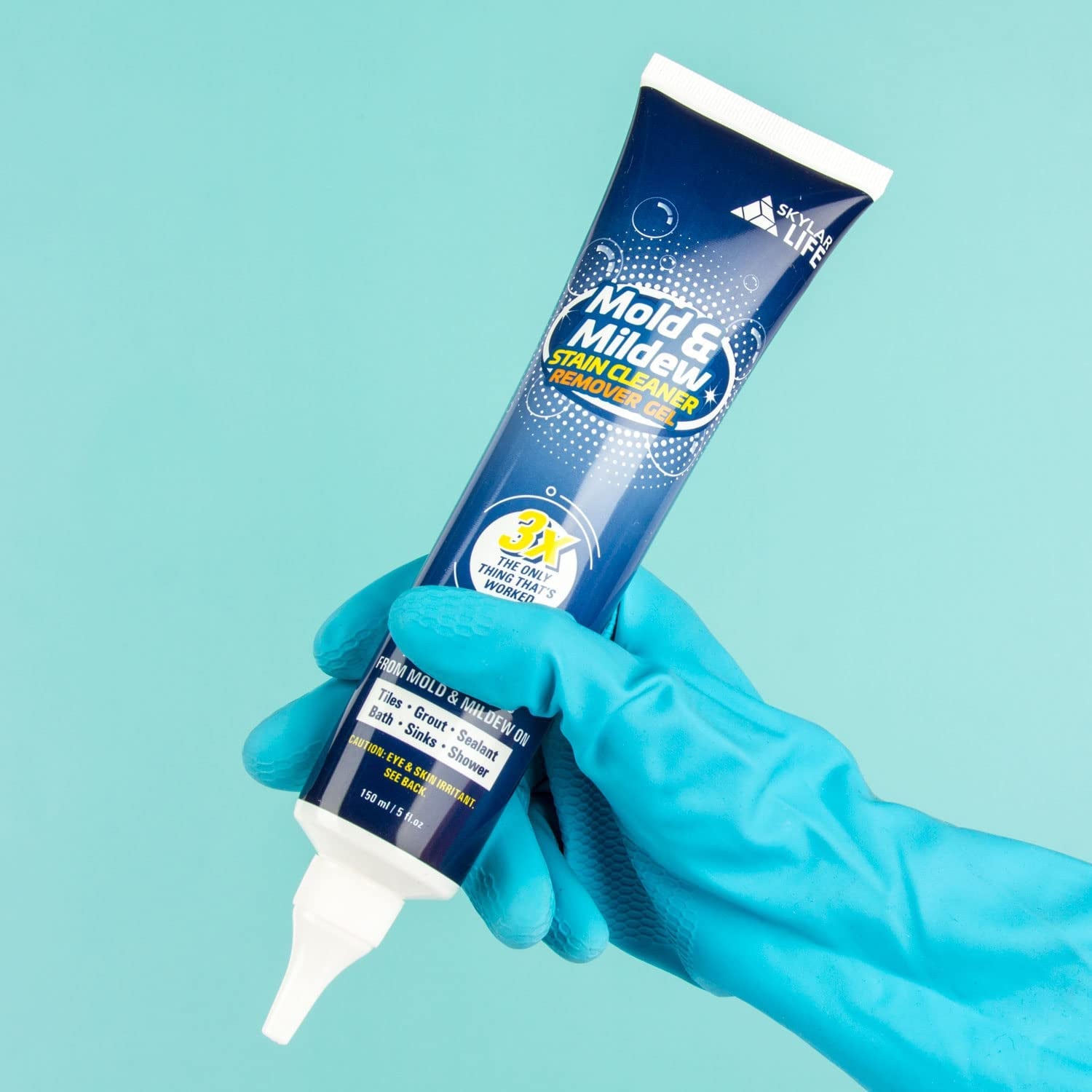 Skylarlife Home Mold & Mildew Stain Remover Gel Stain Remover Cleaner Wall Mold Stain Cleaner for Tiles Grout Sealant Bath Sinks Showers