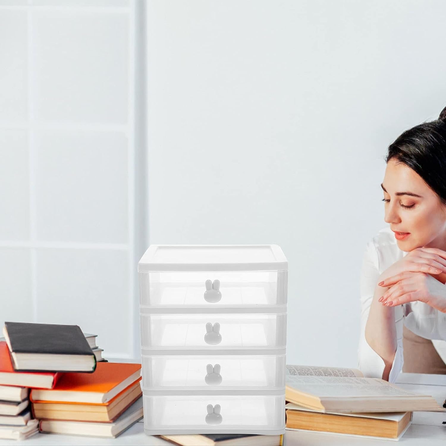 Desk Organizer with Drawer Desktop Storage Drawer Multi Layer Cosmetic Storage Cases Stationery Holder