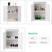 Load image into Gallery viewer, Bathroom Floor Cabinet W/Double Doors, Floor Storage Cabinet W/Shelf, Free Standing Toilet Storage Unit, Laundry Cupboard, Entryway Utility Organizer Cabinet for Bathroom, Kitchen (White)
