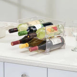 2 Pack Plastic Water Bottle Organizer, Stackable Bottle Holder,Wine Bottle Holder, Drink Organizer Shelf,Storage Rack for Kitchen Countertop, Cabinet, Pantry, Fridge