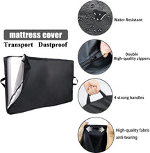 Load image into Gallery viewer, Mattress Bags Queen Size for Moving and Storage, Waterproof Heavy Duty Reusable Mattress Protector Moving Supplies,4 Durable Handles and Strong Zipper Mattress Cover Black
