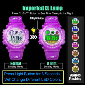 Kid Watch for Boy Girl Child Multi Function Digital LED Sport 50M Waterproof Electronic Analog Quartz Watches Gift Black
