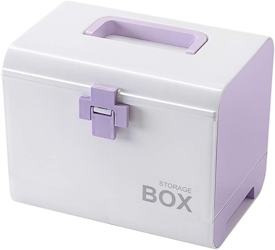 Multifunctional Medicine Chest Medicine Storage First Aid Kit Medicine Box for Household Purple