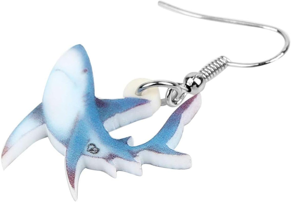 Acrylic Charm Shark Earrings Drop Dangle Jewelry Natural Ocean Fish Decoration Funny Party Gifts for Women Girls