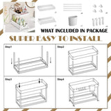 DEVA 2 Pack under Sink Organiser, Organiser for Kitchen 2-Tier Pull Out Wide Drawer for Kitchen Storage & Organisation under Sink Storage for Kitchen Sink Cupboard Bathroom Laundry, White