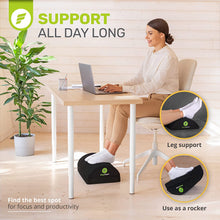 Load image into Gallery viewer, Adjustable Foot Rest under Desk for Added Height | Large Premium Velvet Soft Foam Footrest for Desk | Most Comfortable Desk Foot Rest in the World for Back, Lumbar, Knee Pain (Black)
