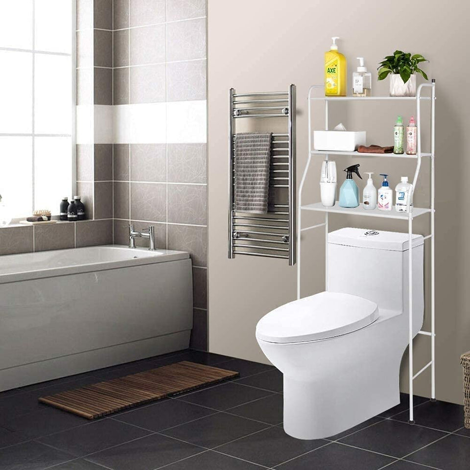 3 Shelf Bathroom Space Saver, over the Toilet Rack, Bathroom Corner Stand Storage Organizer Accessories,The Washing Machine,Bathroom Tower Shelf