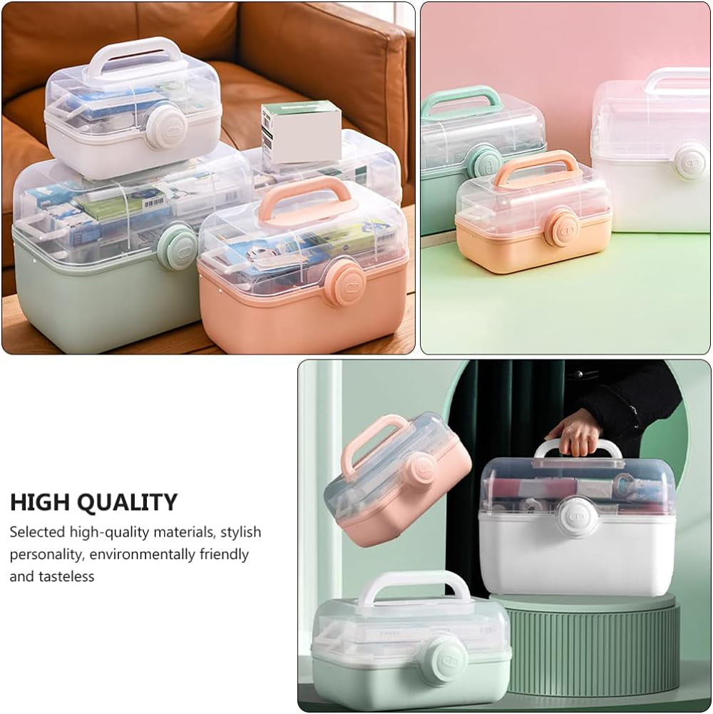 First Aid Storage Organizer Medical Box First Aid Box Medicine Box Family Emergency Storage Box Organizer with Portable Handle for Home Medicine S First Aid Organizer
