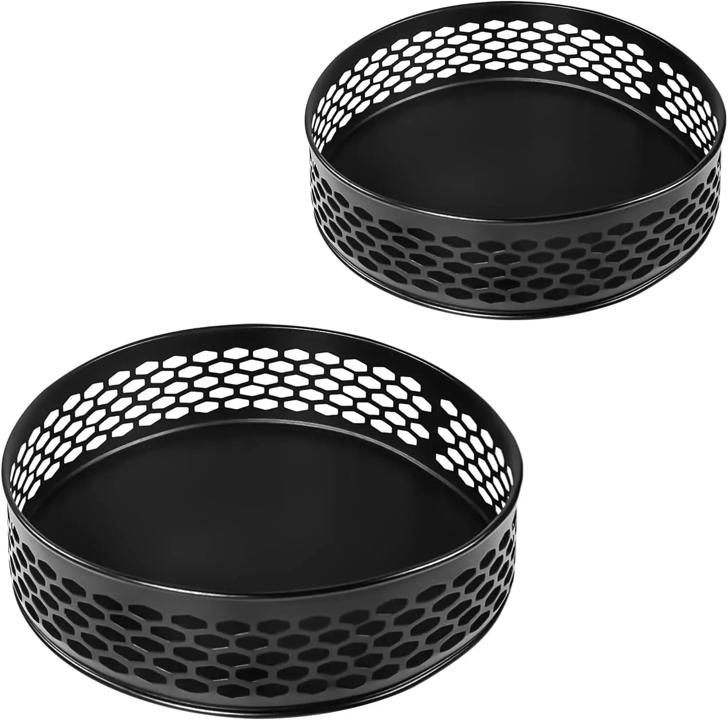 2 Pack Pantry Lazy Susan Turntable Organiser for Kitchen, Cabinet, Fridge, Vanity, Table, Spin Smoothly Metal Lazy Susan Organizer Storage Rack for Spices Vitamin Skin&Hair Care Products