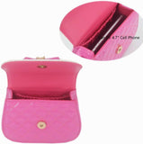Little Girls Crossbody Purses for Kids - Toddler Mini Cute Princess Handbags Shoulder Bag (Bowknot Rose Pink&White)
