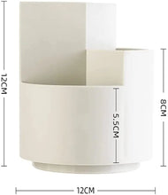 Load image into Gallery viewer, Multi-functional, Large Container, 360 Degree Rotating Round  Pen Holder White
