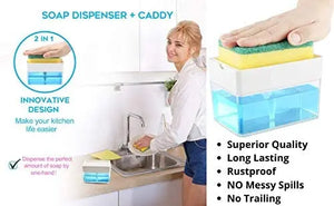 Albayrak 2-in-1 Soap Dispenser for Kitchen, Sponge Holder, Instant Refill, Durable & Rust proof 13 oz Pattan Australia